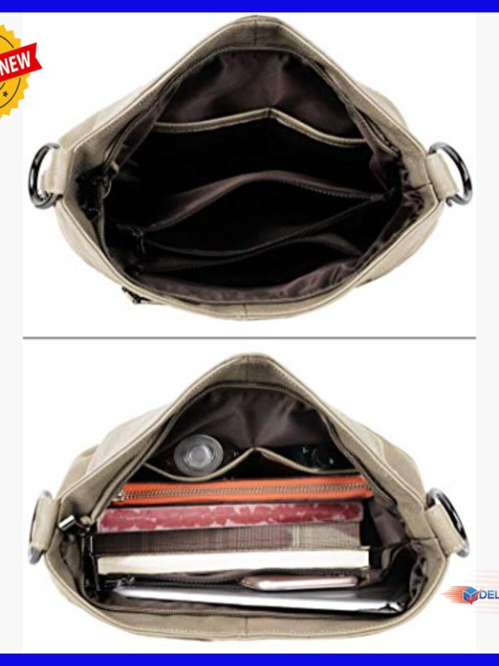 Large Genuine Leather Hobo Shoulder Bag Crossbody Travel Purse - Picture 4 of 7